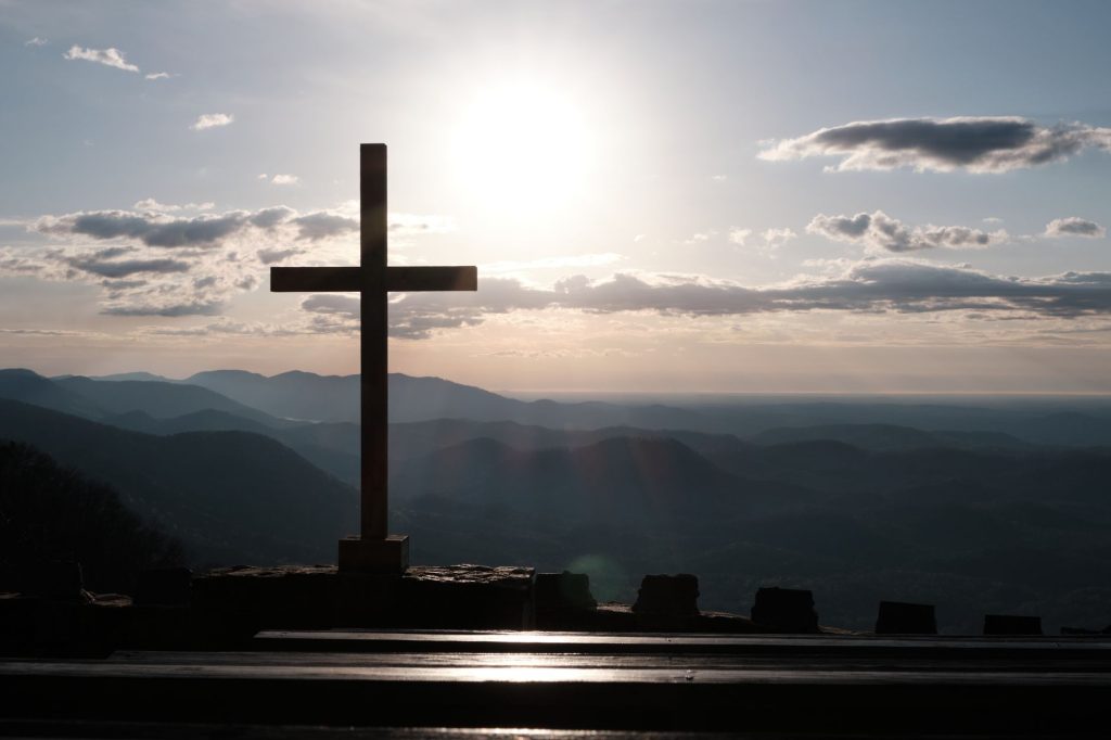 cross during sunset